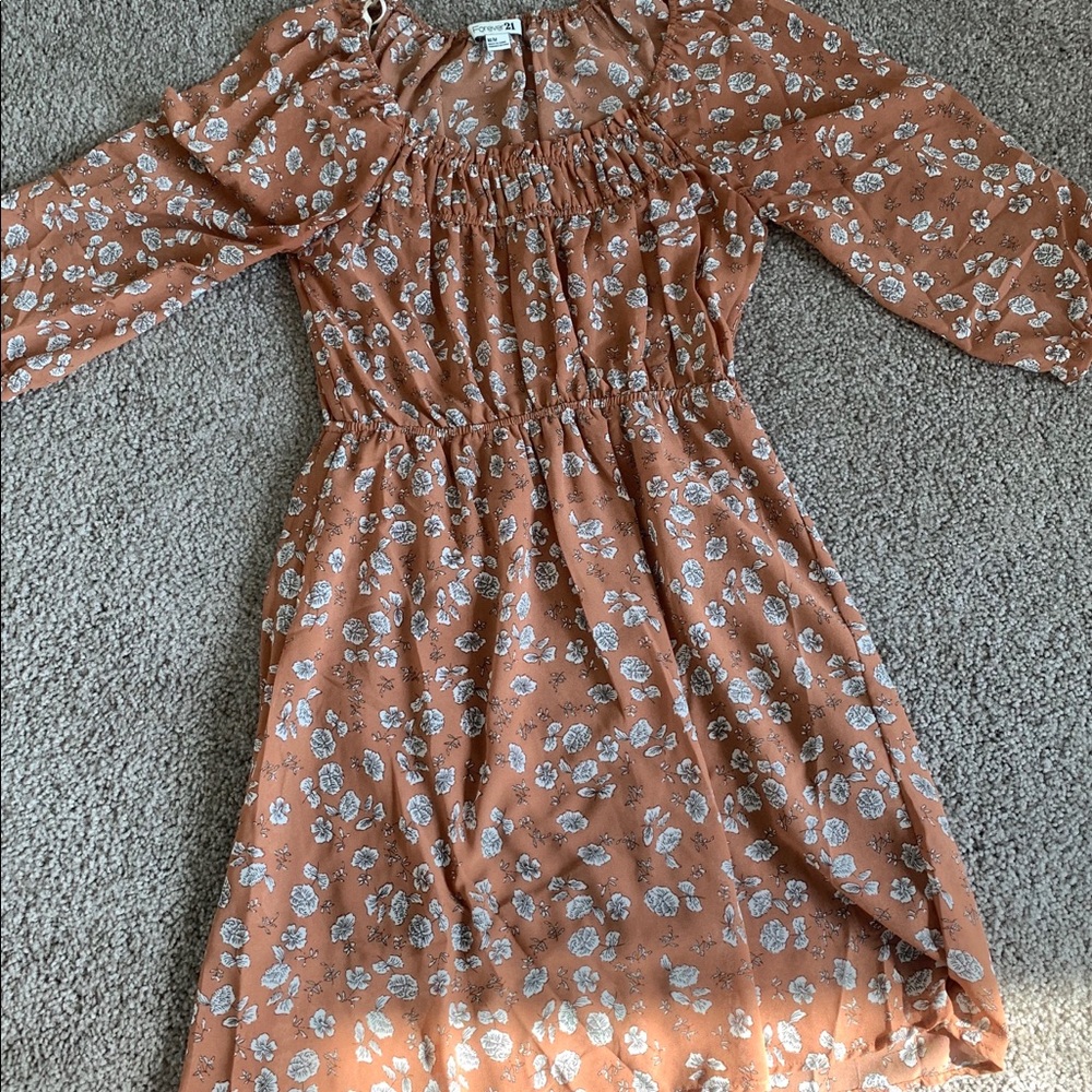 Forever 21 brown floral printed dress